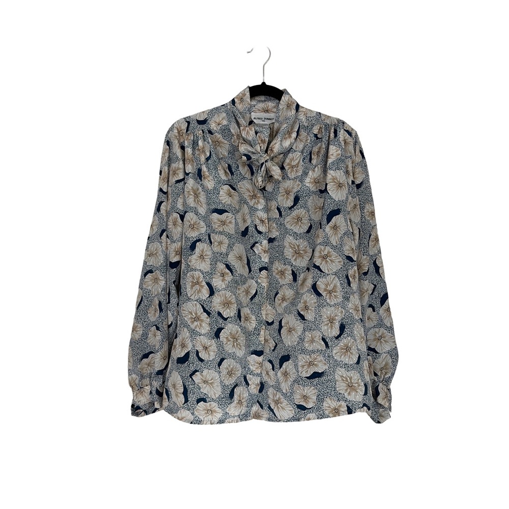 Vintage floral‎ blouse with neck tie